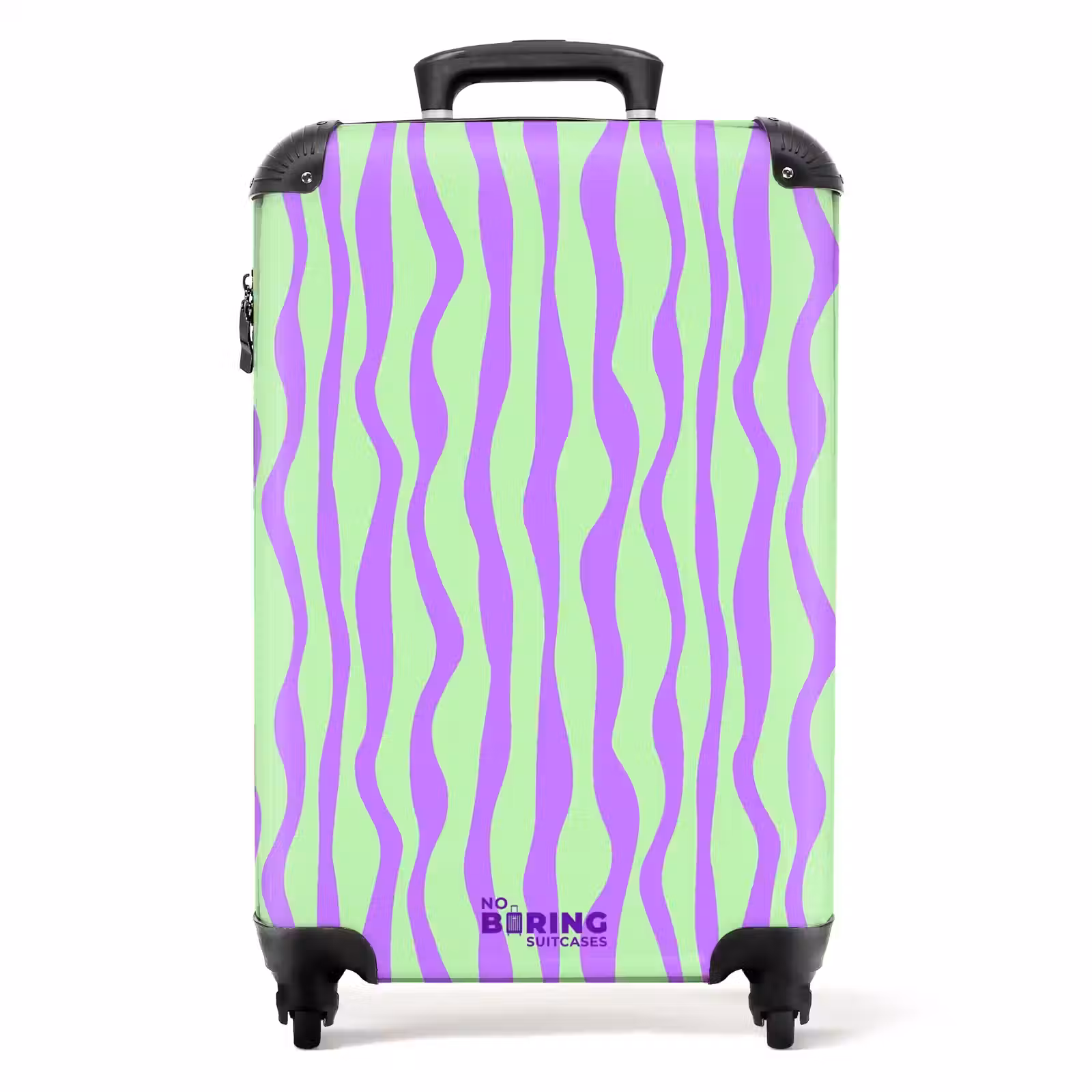 Suitcase - Lilac stripes on a mint green background — 1