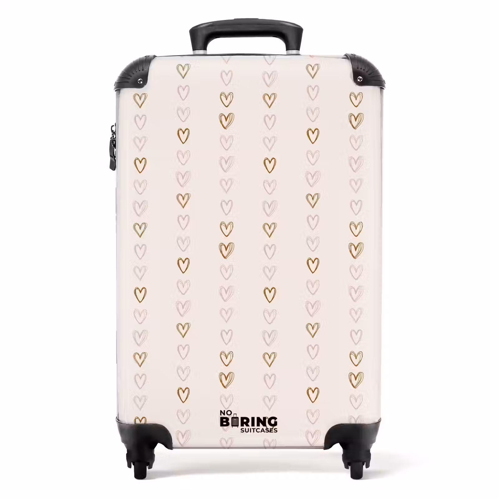Suitcase - Line hearts on beige — 1
