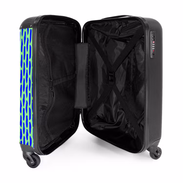 Suitcase - Blue pattern on mint green — 3