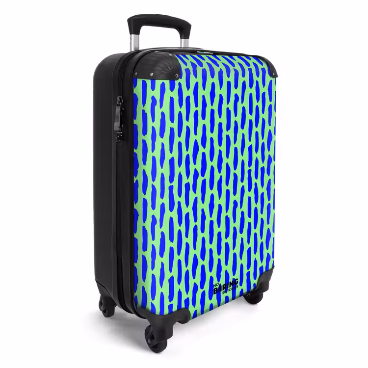 Suitcase - Blue pattern on mint green — 4