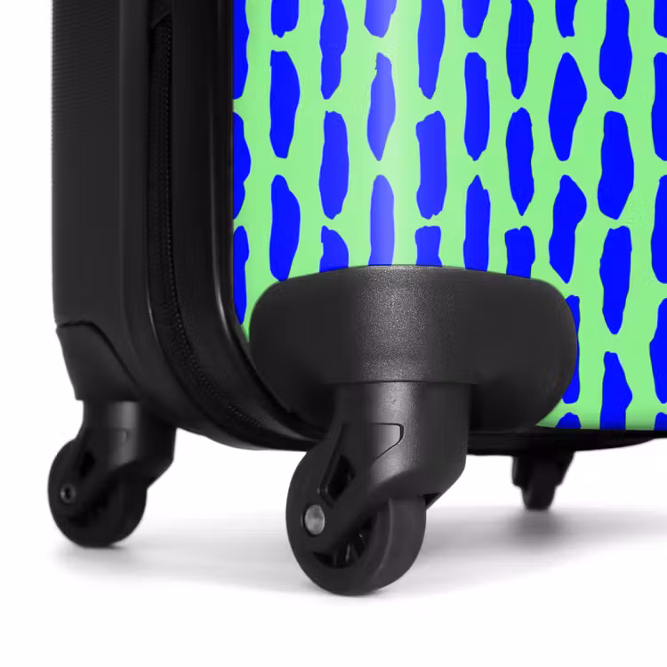 Suitcase - Blue pattern on mint green — 6