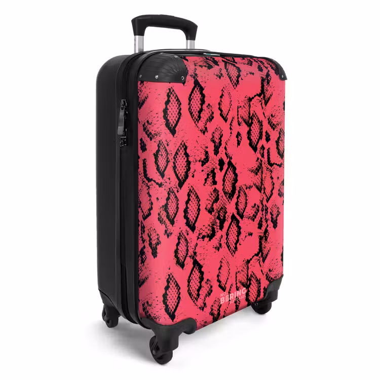 Suitcase - Bright pink snake print — 4