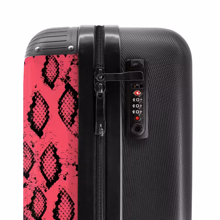 Suitcase - Bright pink snake print — 5
