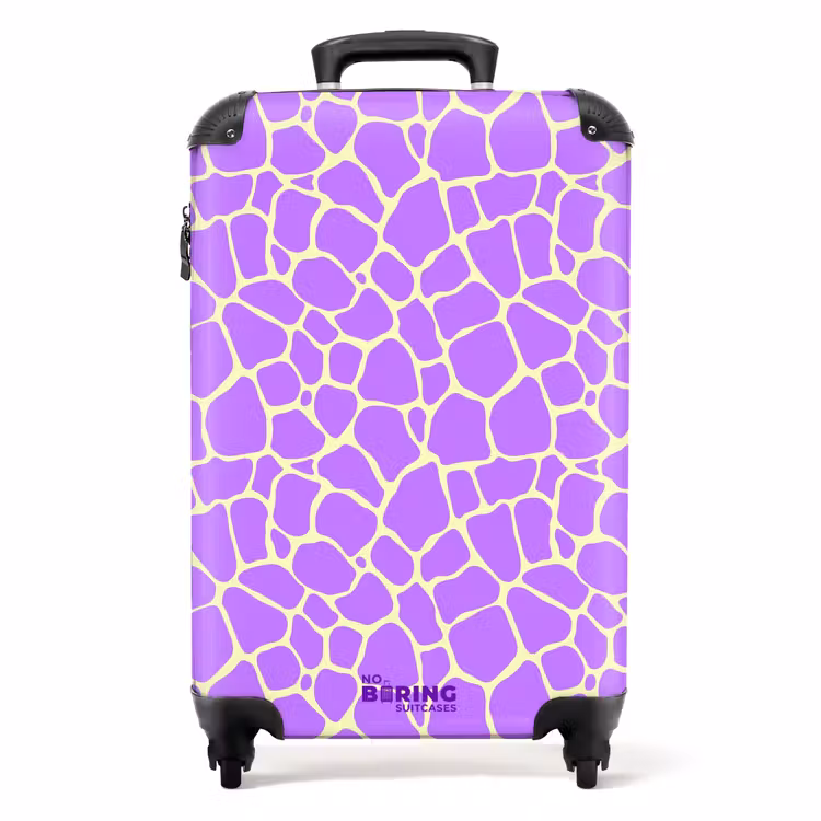 Suitcase - Giraffe print in lavender — 1