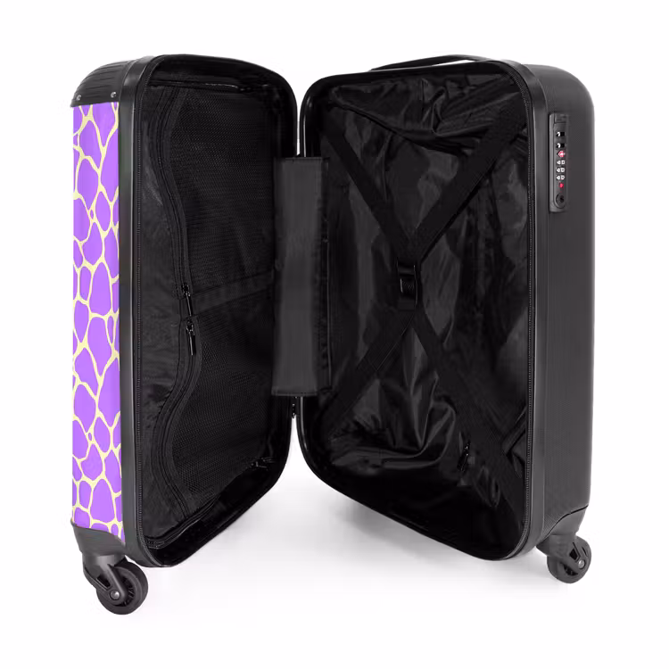 Suitcase - Giraffe print in lavender — 3