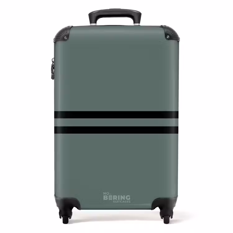 Suitcase - Green background with double black horizontal stripes — 1