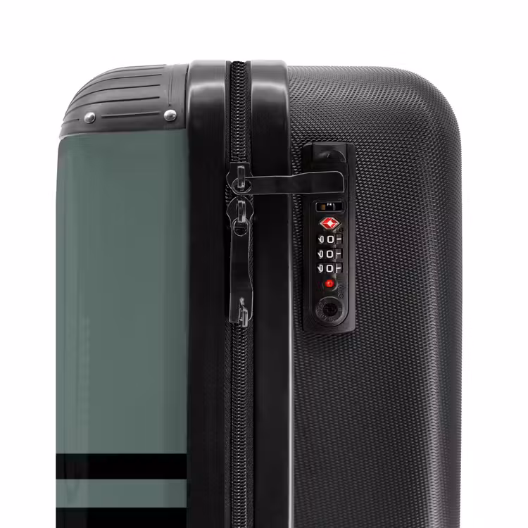 Suitcase - Green background with double black horizontal stripes — 5