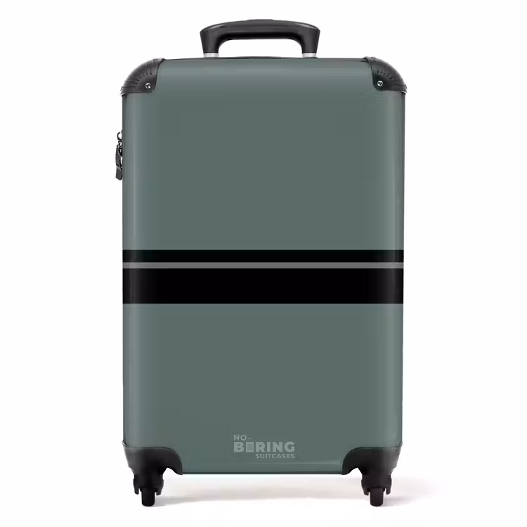 Suitcase - Green background with double horizontal stripes — 1