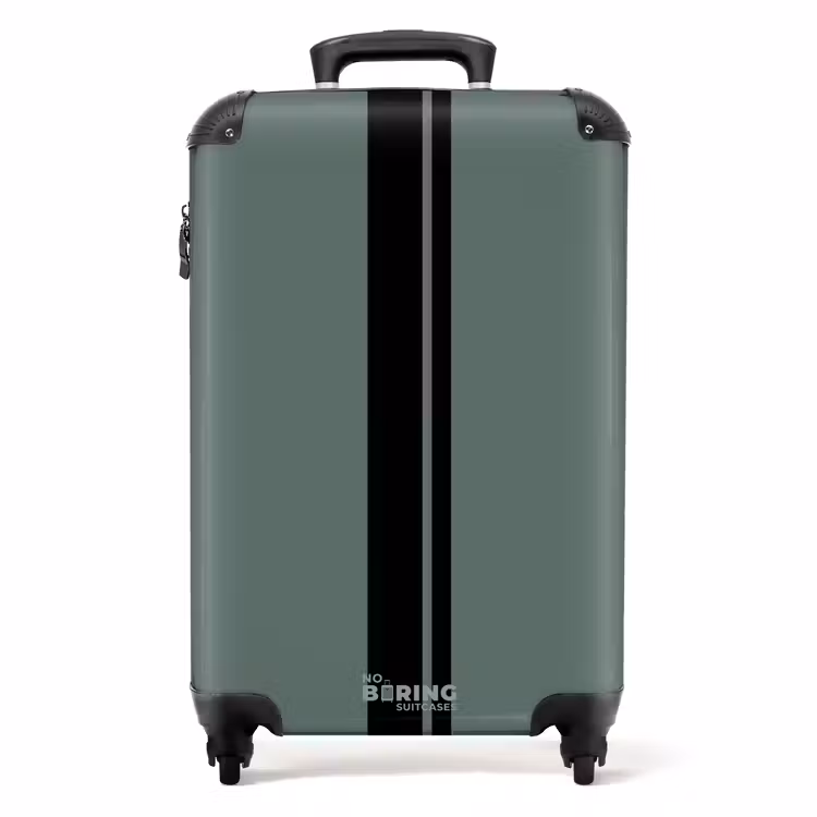 Suitcase - Green background with double vertical stripes — 1