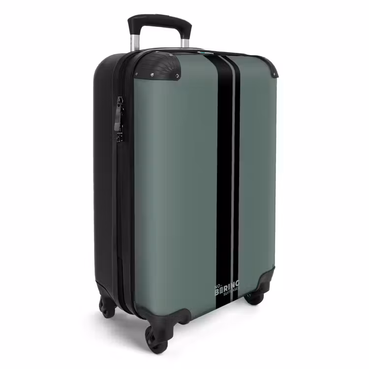 Suitcase - Green background with double vertical stripes — 4