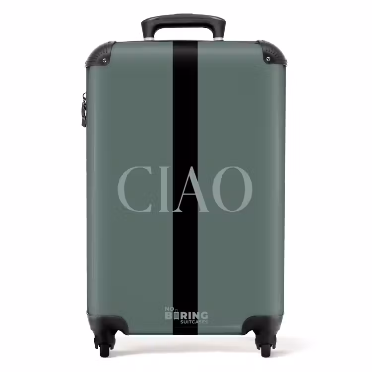 Suitcase - Green background with text CIAO — 1
