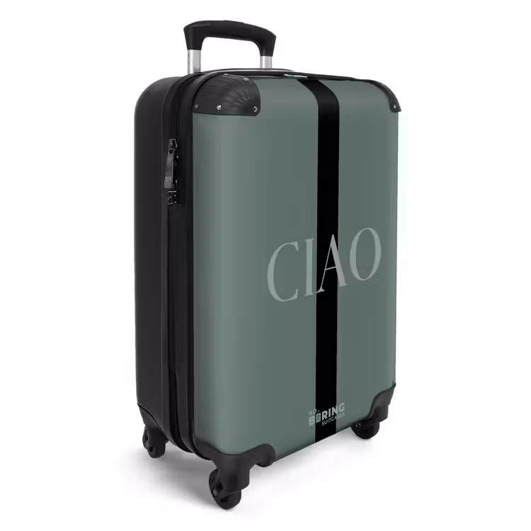 Suitcase - Green background with text CIAO — 4