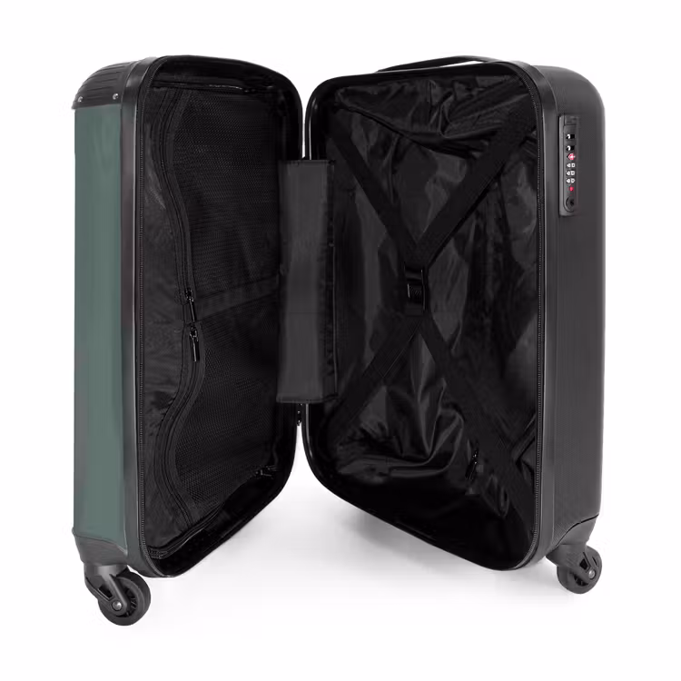 Suitcase - Green background with text The world is yours to explore — 3