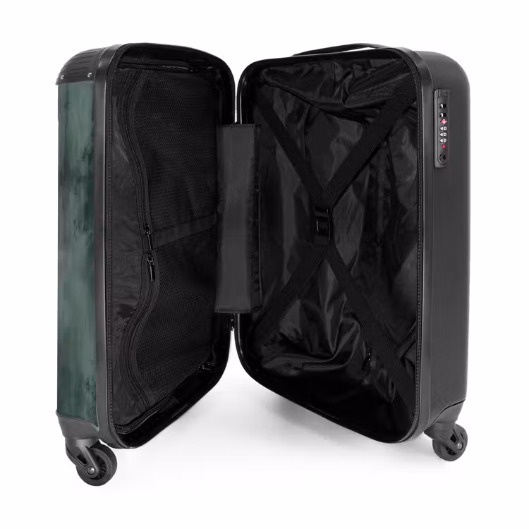 Suitcase - Green concrete look with black stripe — 3