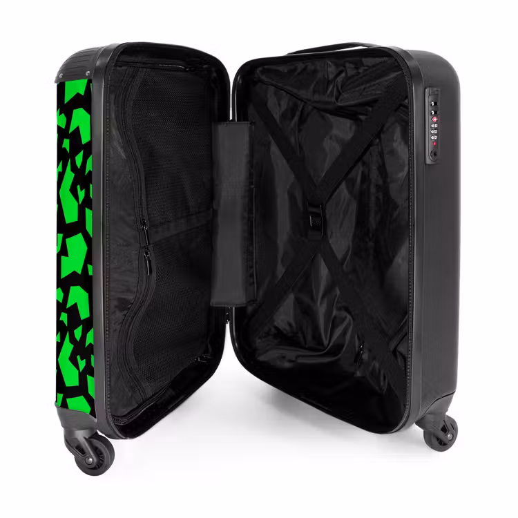 Suitcase - Green fragments on black — 3