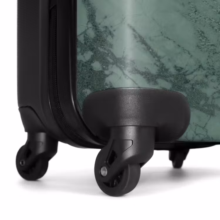 Suitcase - Green marble look with black vertical stripe — 6