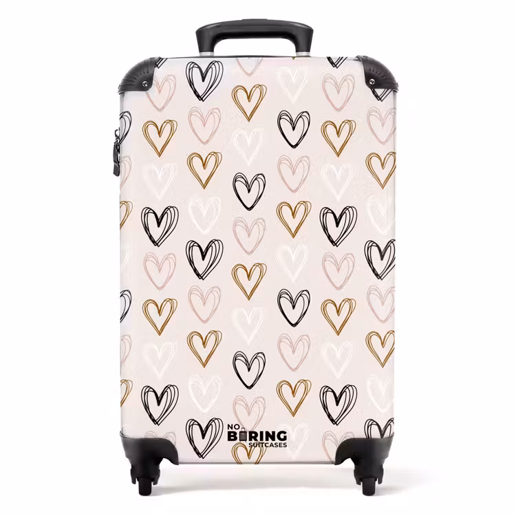Suitcase - Heart pattern in various colors on beige — 1