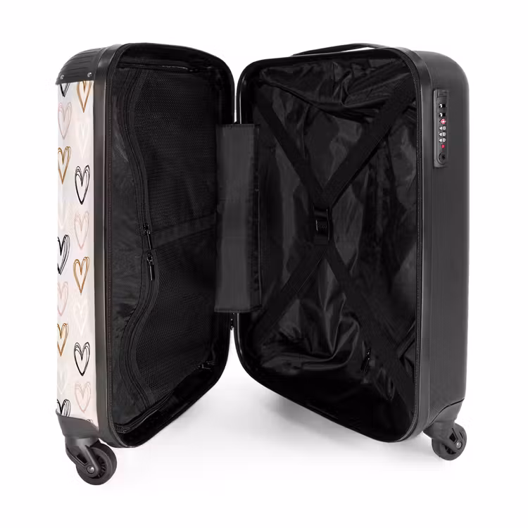 Suitcase - Heart pattern in various colors on beige — 3