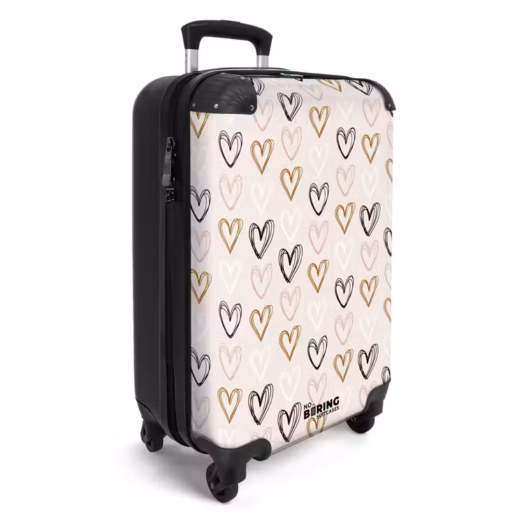 Suitcase - Heart pattern in various colors on beige — 4