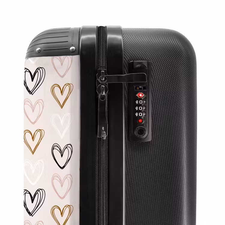 Suitcase - Heart pattern in various colors on beige — 5