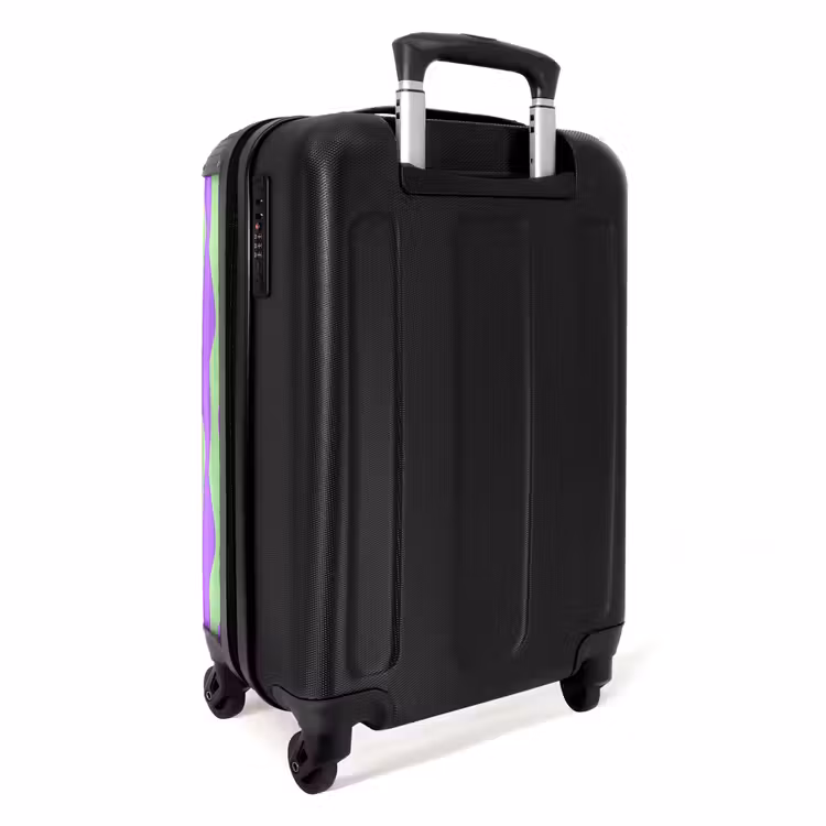 Suitcase - Lilac stripes on a mint green background — 2