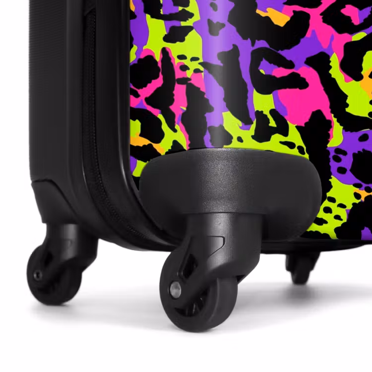 Suitcase - Neon panther print on purple with colorful accents — 6