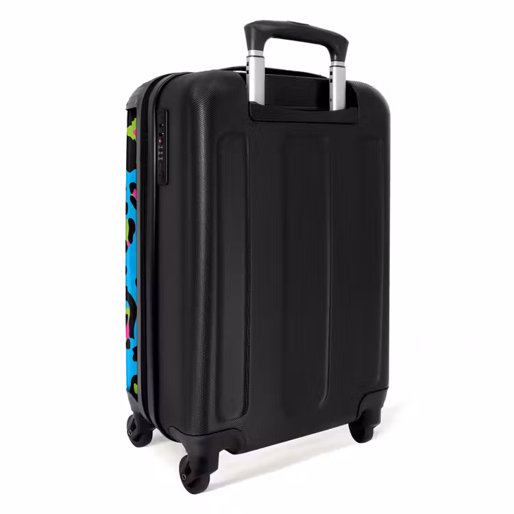 Suitcase - Panther pattern in neon colors on blue background — 2