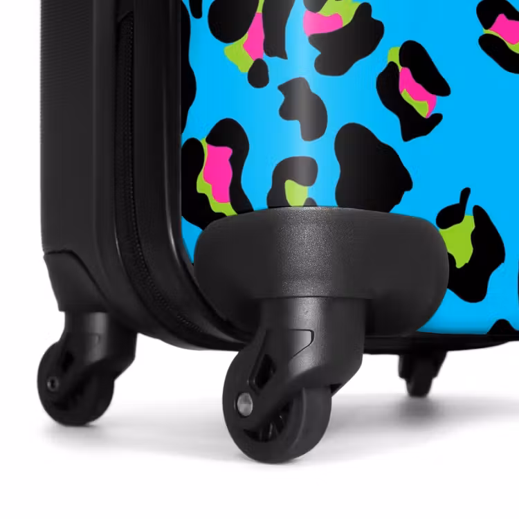 Suitcase - Panther pattern in neon colors on blue background — 6