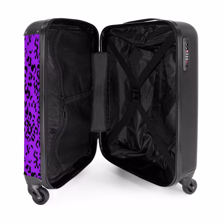 Suitcase - Panther pattern in purple and black — 3