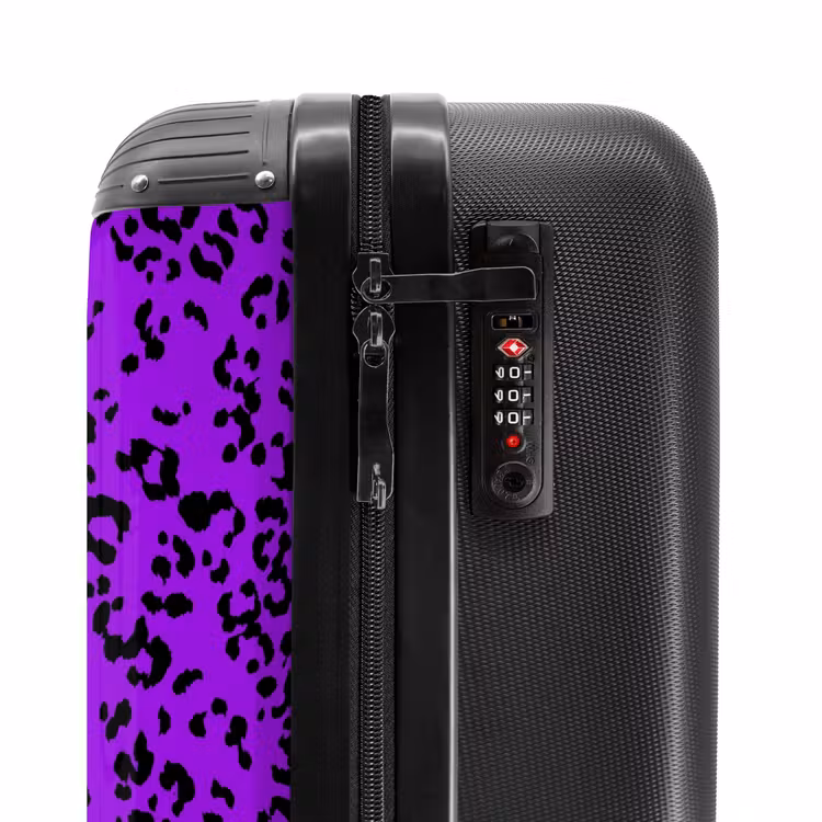 Suitcase - Panther pattern in purple and black — 5