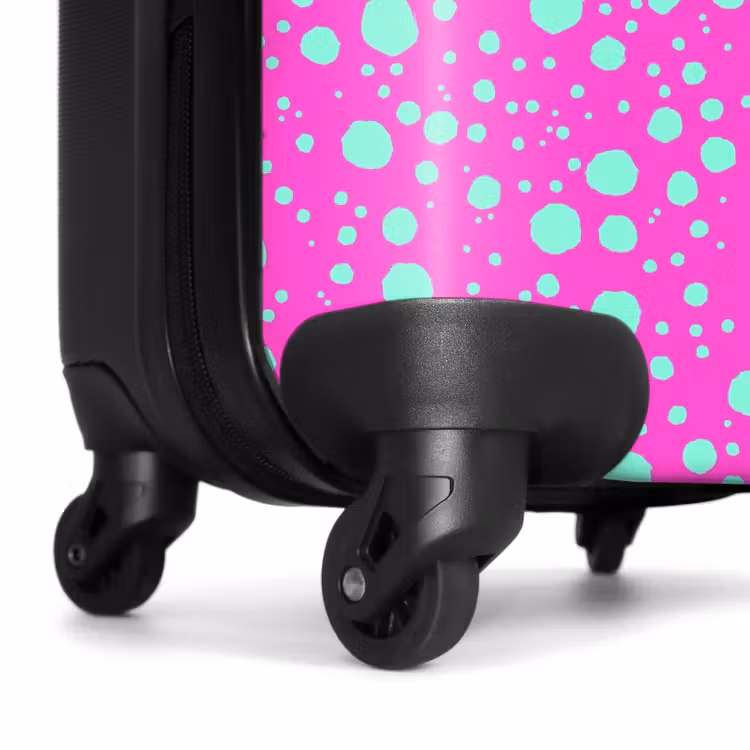 Suitcase - Turquoise dots on bright pink background — 6