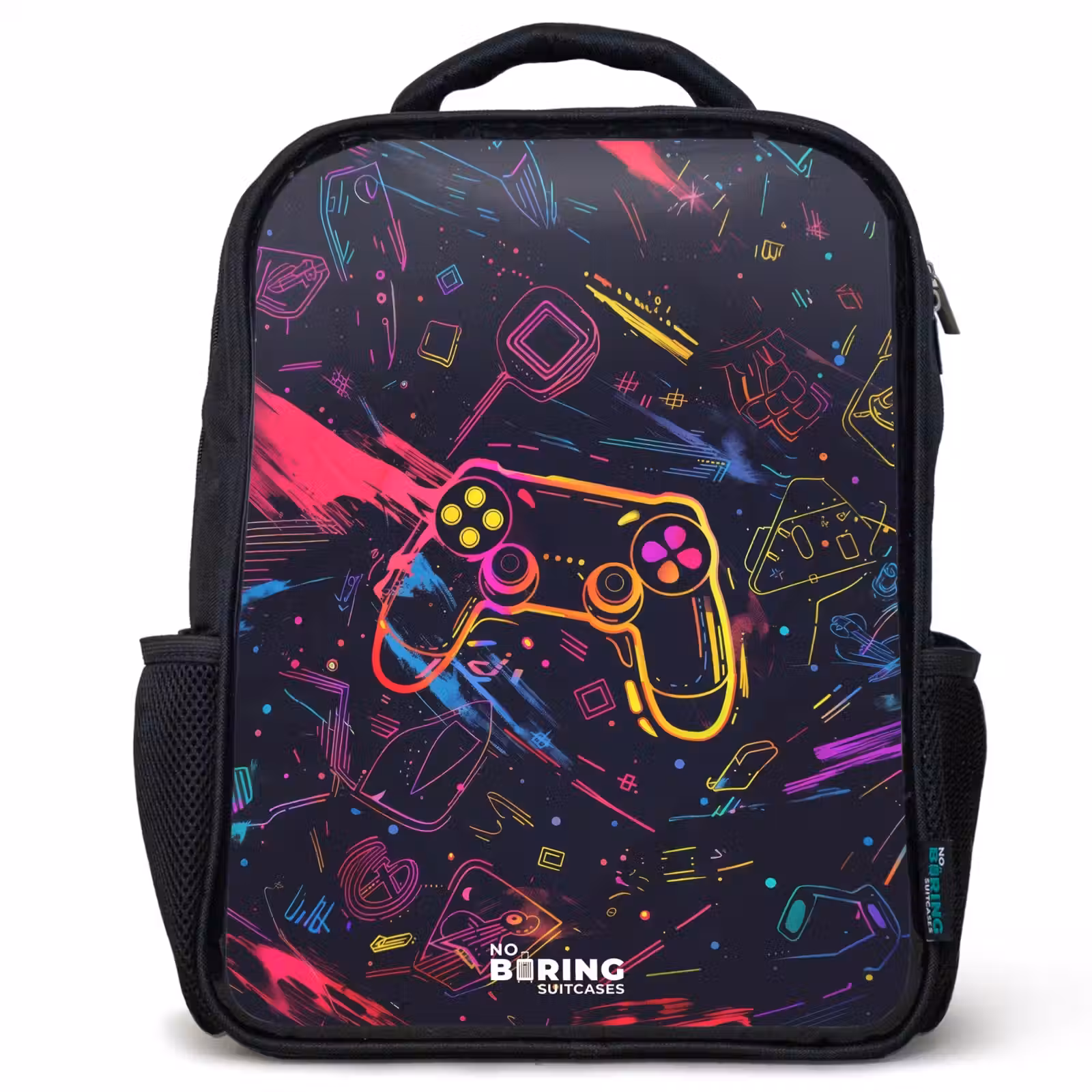 Kids backpack - Gamer world in neon style — 1