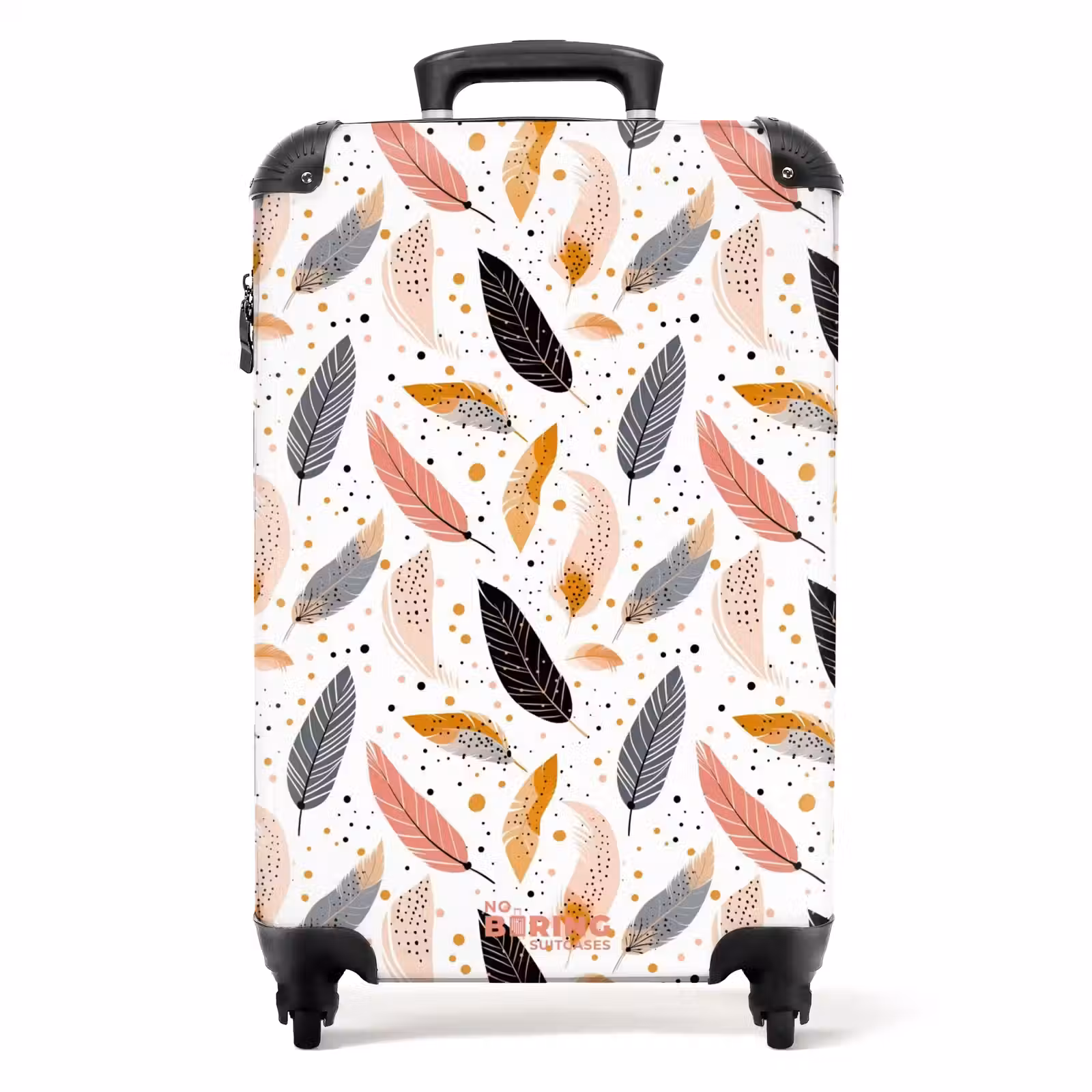 Suitcase - Boho - Feather pattern — 1