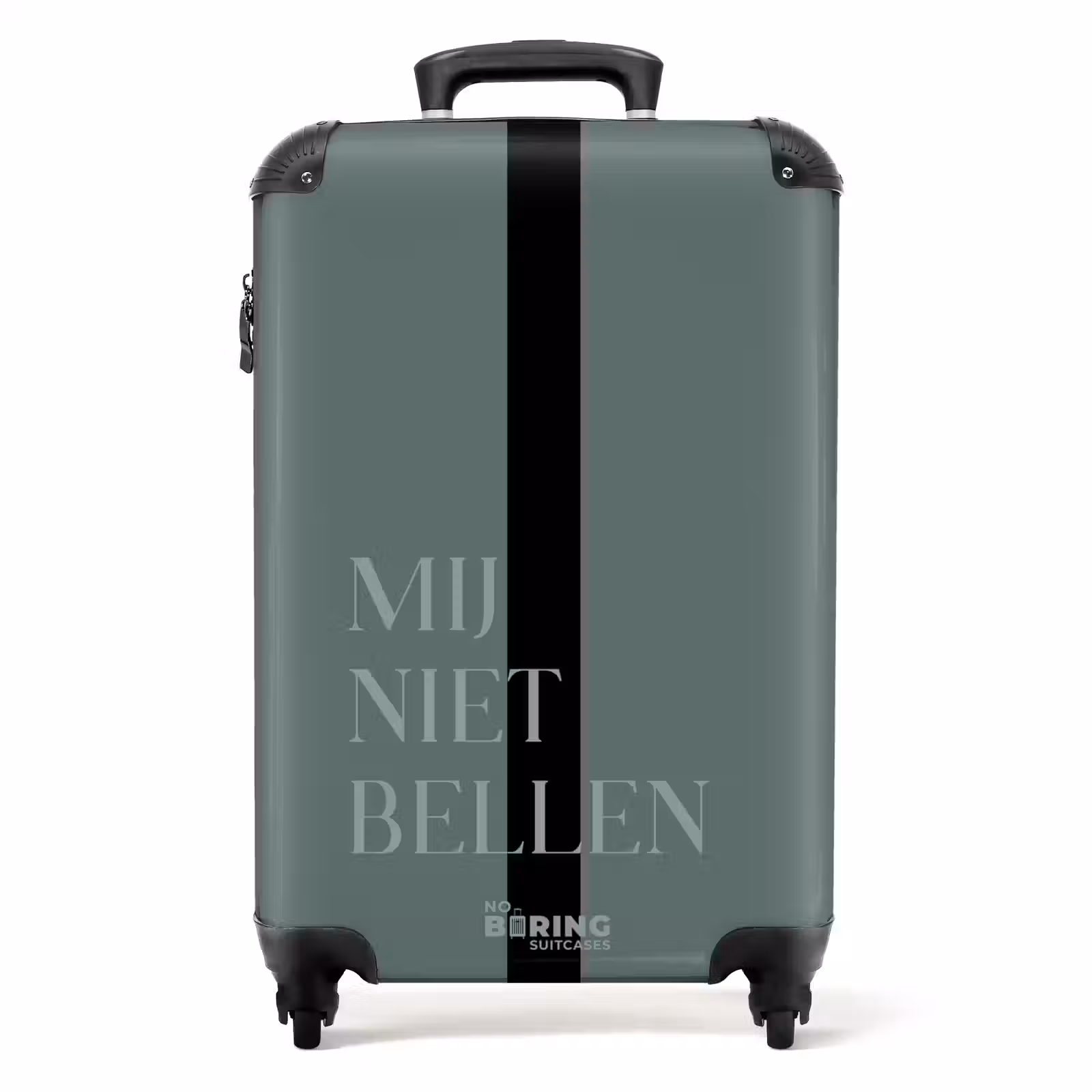 Suitcase - Green background with text Do not call me — 1