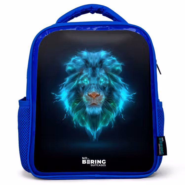 Kids backpack - Blue - Luminous lion — 1
