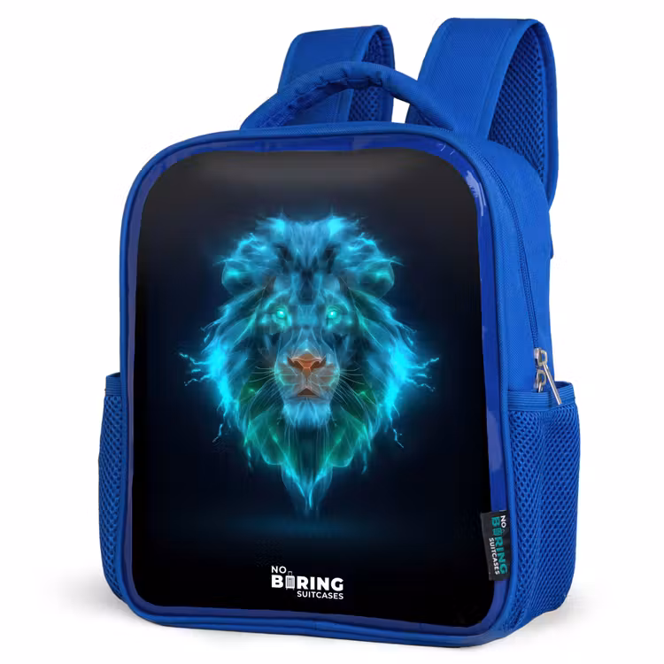 Kids backpack - Blue - Luminous lion — 3