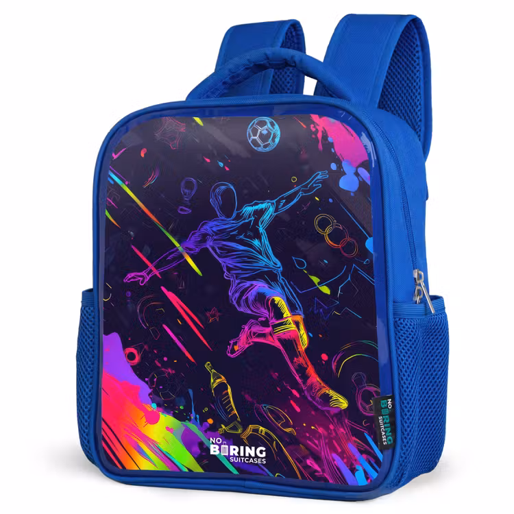 Kids backpack - Blue - Neon action packed soccer player — 3