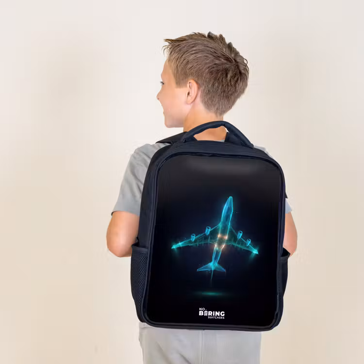 Kids backpack - Luminous airplane — 2