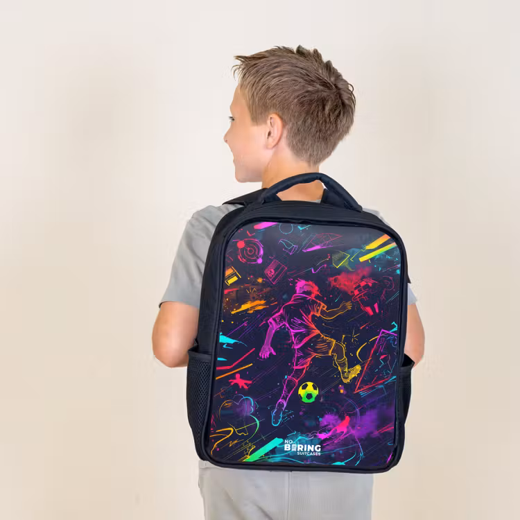 Kids backpack - Street soccer in space colors — 2