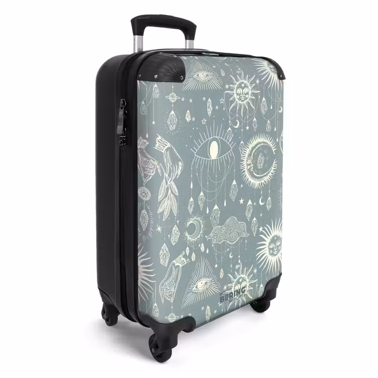 Suitcase - Boho - Blue sky pattern — 4