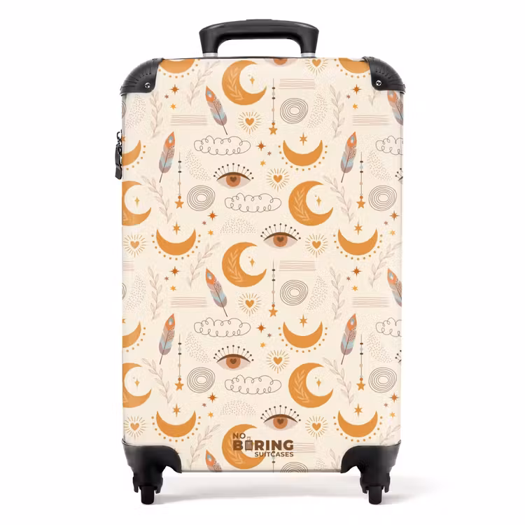 Suitcase - Boho - Moon pattern — 1