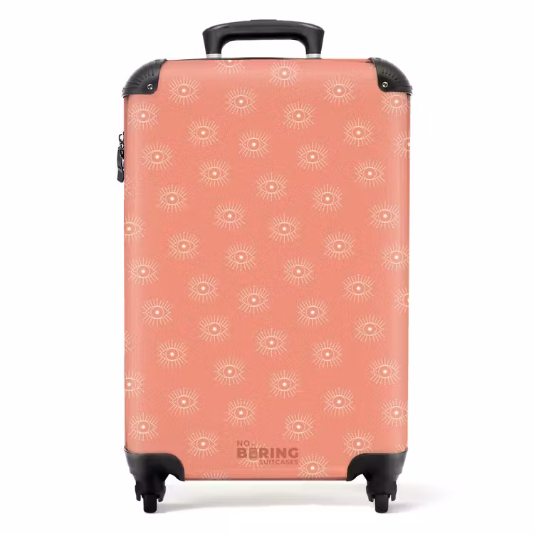 Suitcase - Boho - Salmon pink pattern — 1