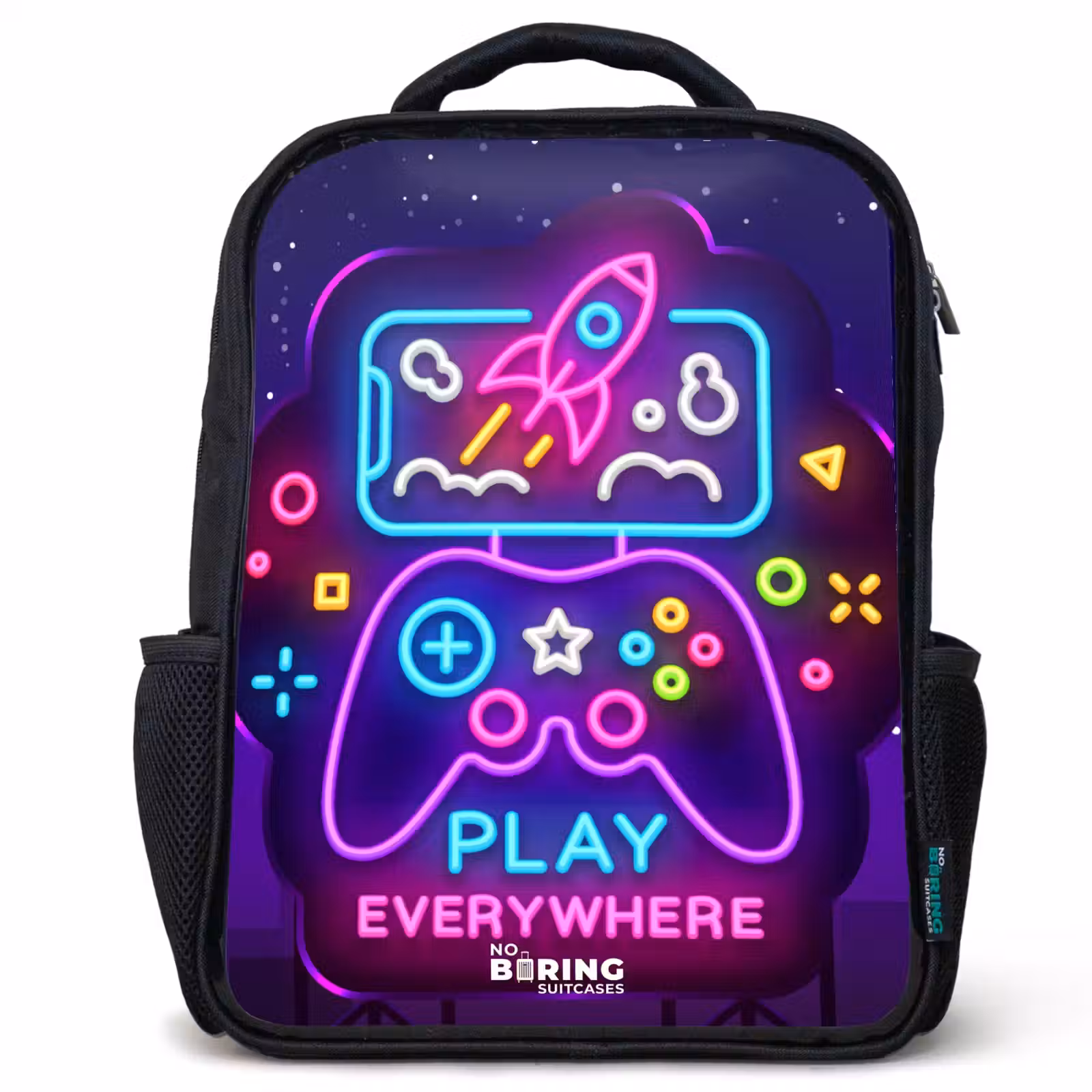 Kids backpack - Neon illustration with a controller — 1