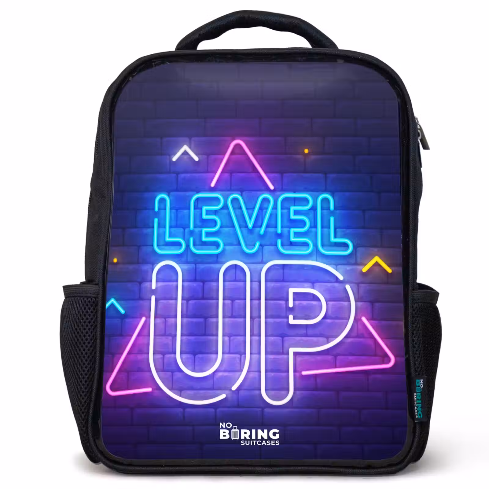 Kids backpack - Neon letters on a brick wall — 1