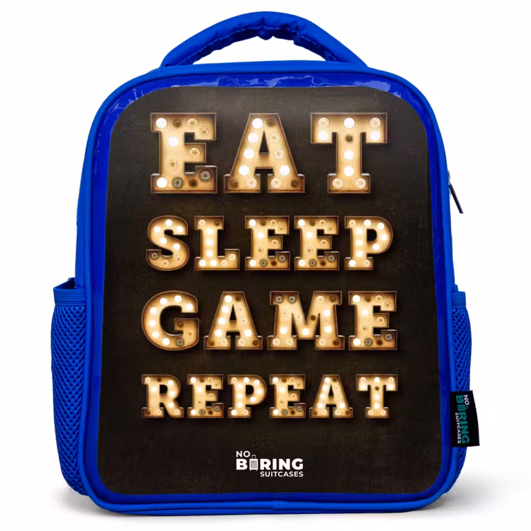 Kids backpack - Blue - Qoute with light — 1