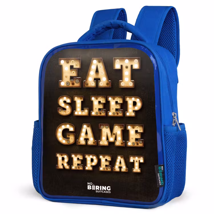Kids backpack - Blue - Qoute with light — 3