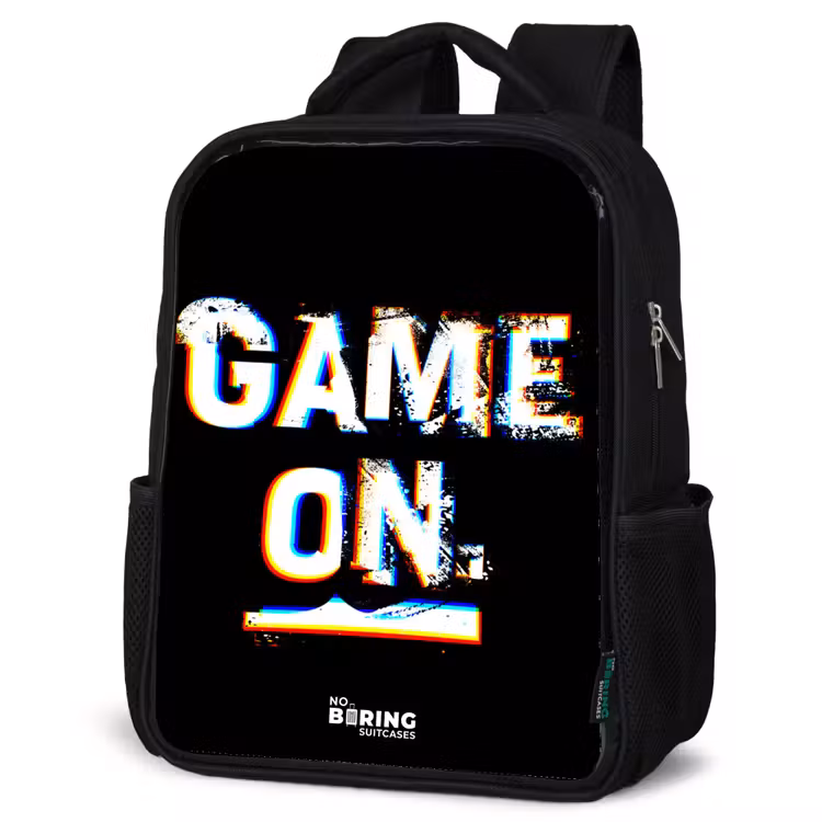Kids backpack - Game on in black and white — 4