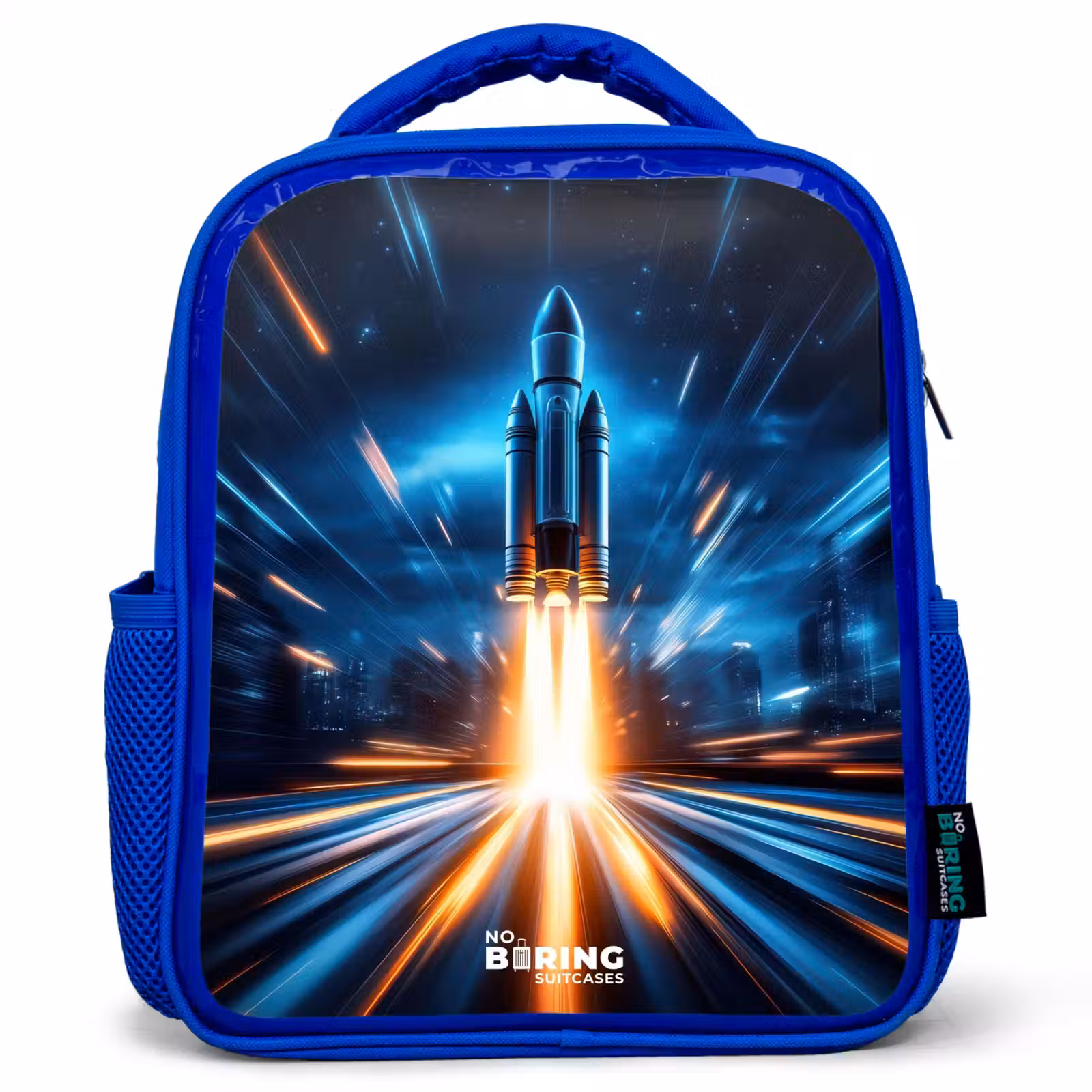Kids backpack - Blue - Space rocket takes off in nocturnal light show — 1