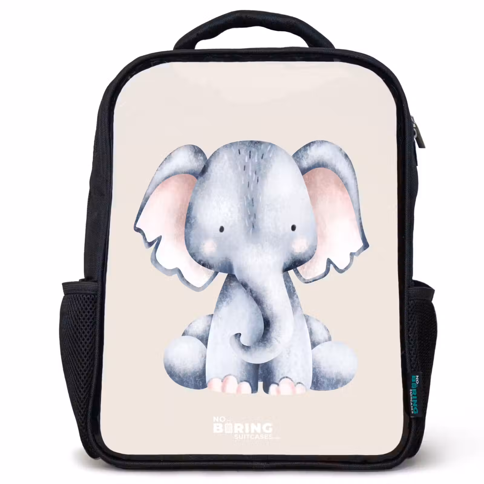 Kids backpack - Elephant drawing against a beige background — 1