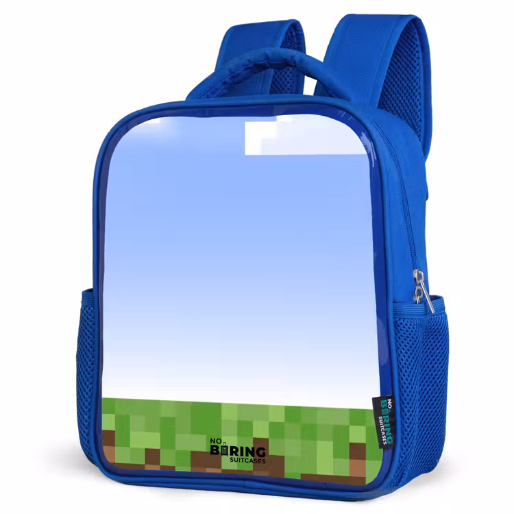 Kids backpack - Blue - Pixel world — 3